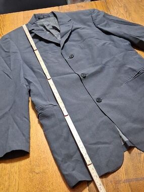 HUGO BOSS Mens BLAZER 42L ??GRAY GREY Preowned Coat ROSSELINI MOVIE Stretch Used